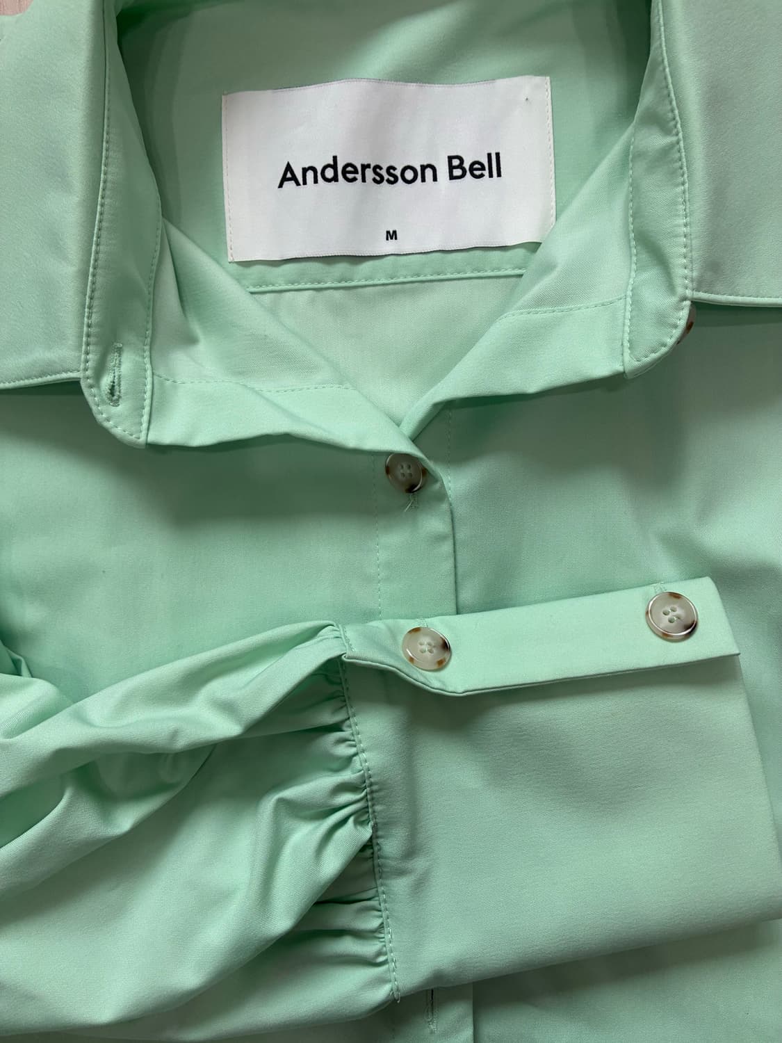 앤더슨벨 민트 그린 오버핏 셔츠 상품이미지2