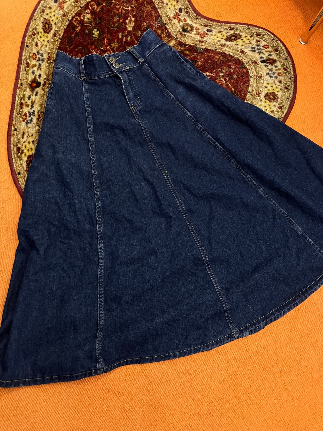 빈티지 롱 플레어 데님 스커트 상품이미지4