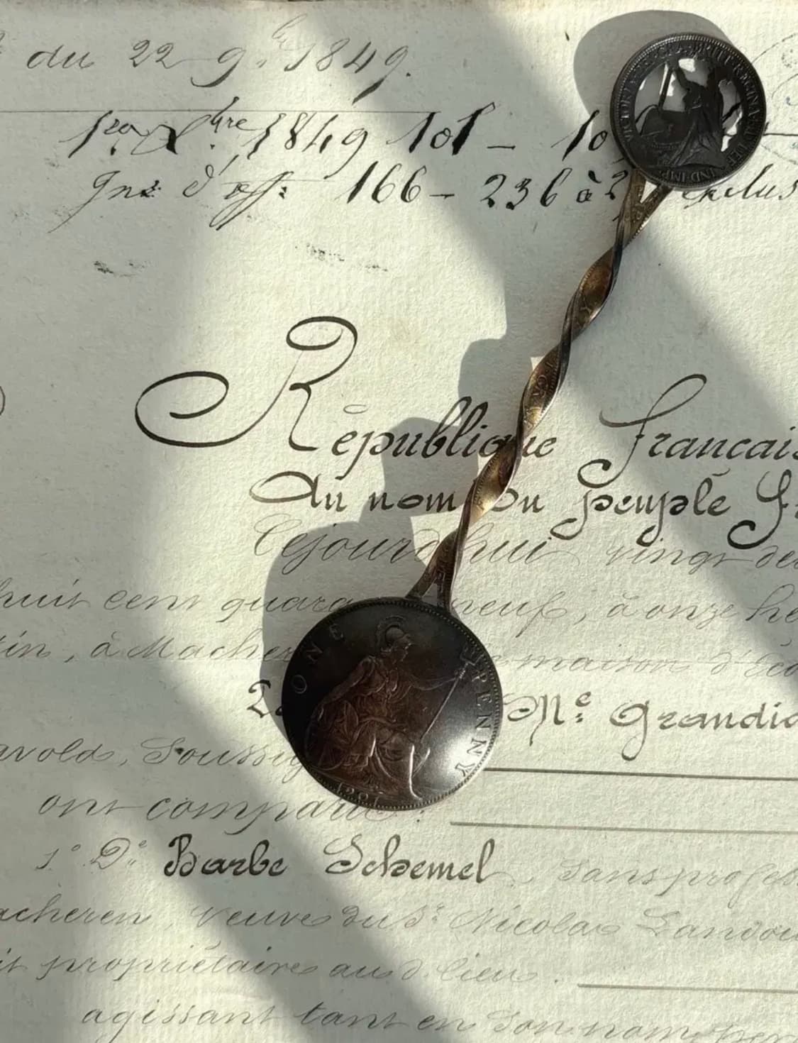 1901년 빅토리아여왕 1페니 코인 스푼 상품이미지4