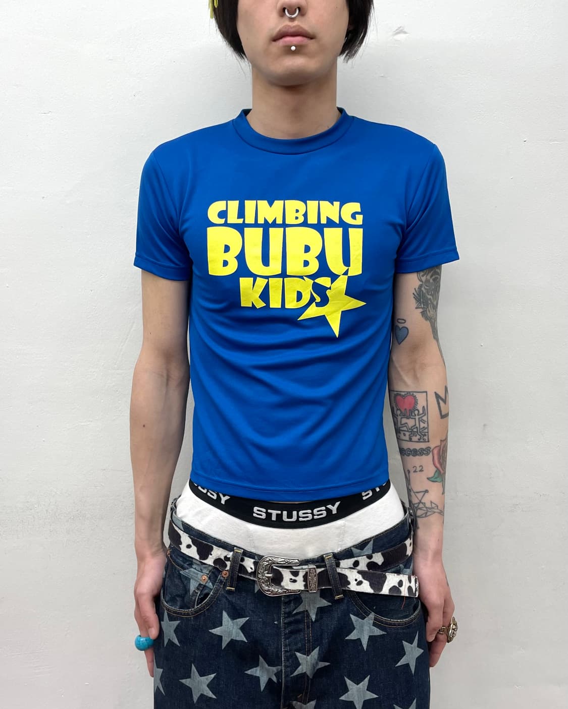 Retro kitsch blue star t-shirt  상품이미지1