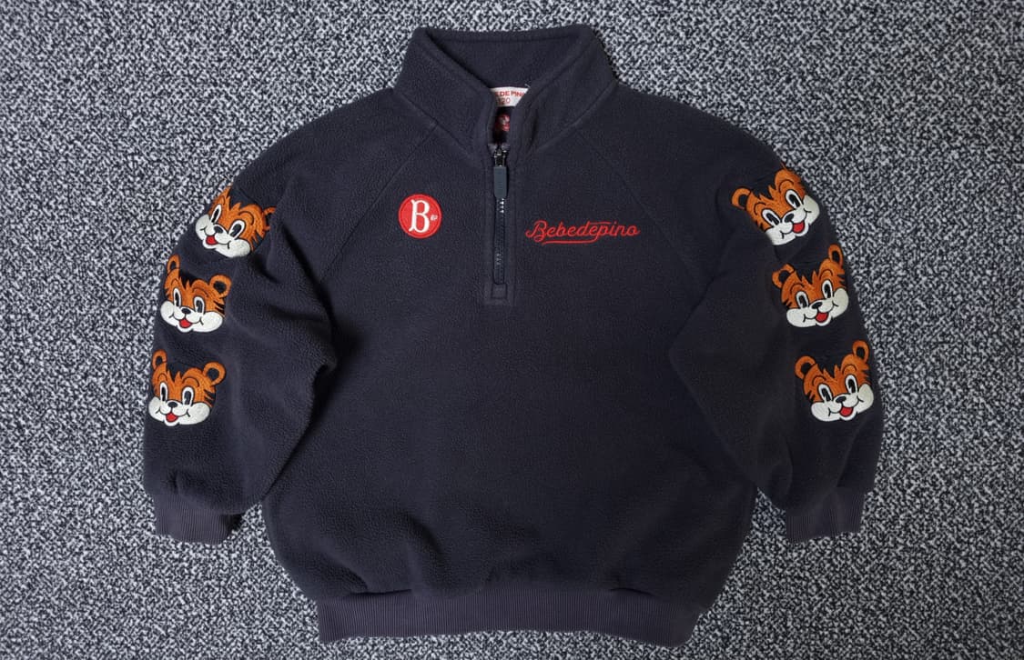 [무료배송][120]베베드피노 티그레플리스 후리스 반집업 맨투맨 상품이미지1