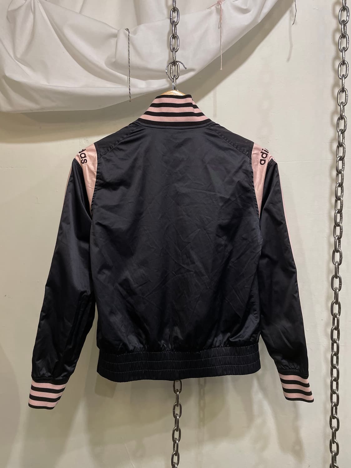 adidas 아디다스 핑크 스트라이프 블랙 자켓 스포티 갸루 상품이미지4