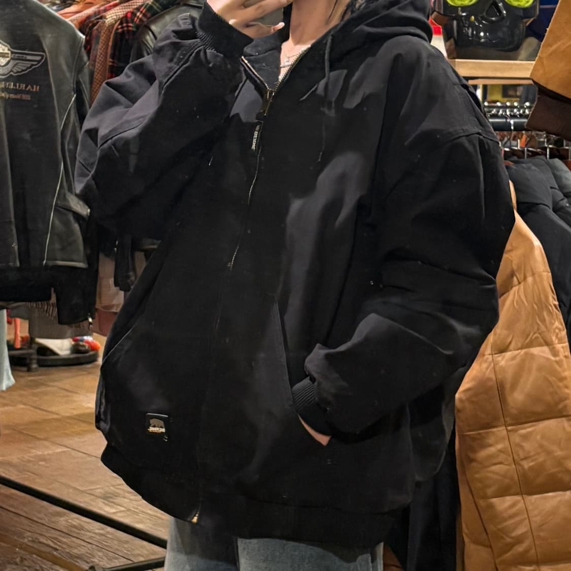 [HI] BERNE 번 후드 워크자켓 블랙 상품이미지3