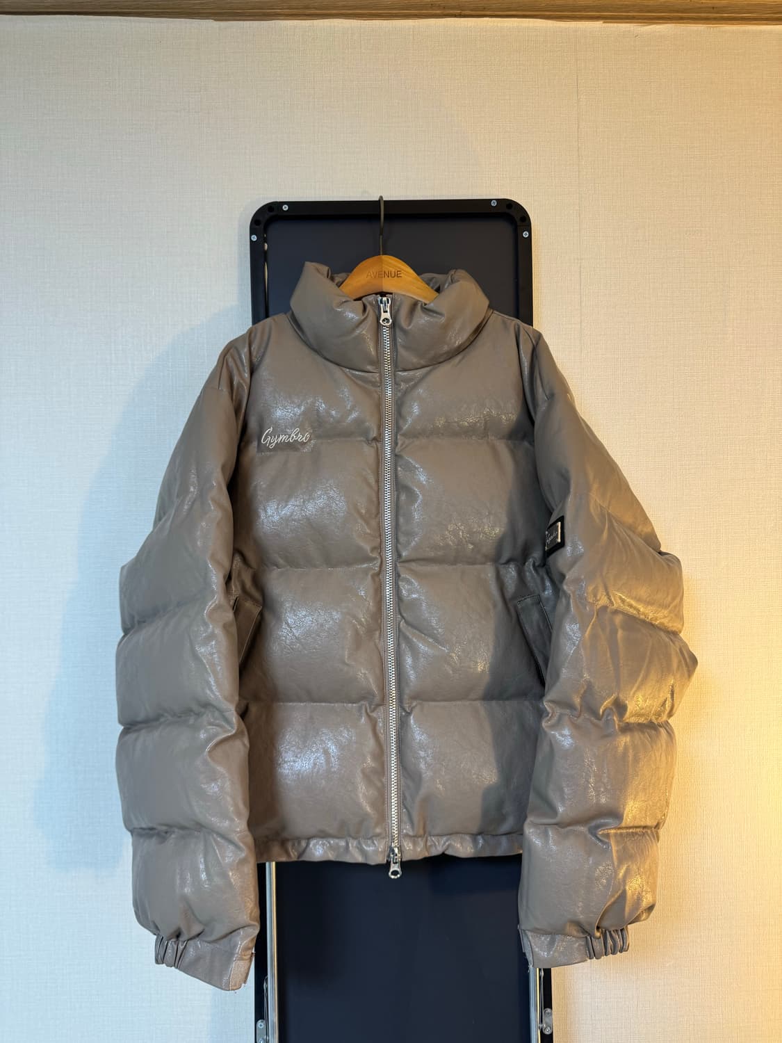 [L]짐브로 레더 베이지 패딩 상품이미지1