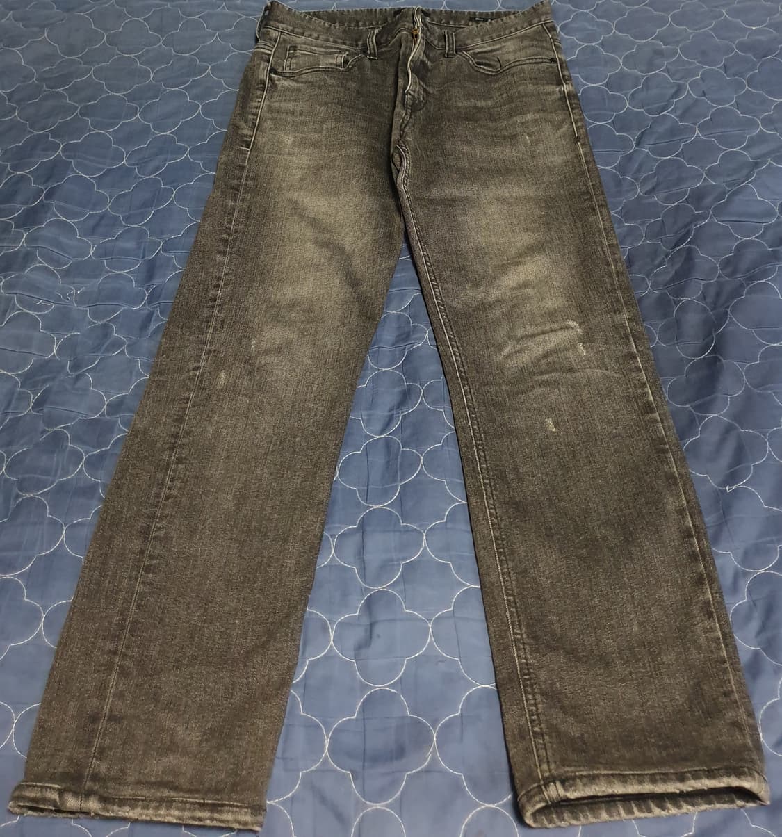 버커루 UP2 스트레치 크롭 슬림 데미지 워싱 데님팬츠 흑청 (30) 상품이미지1