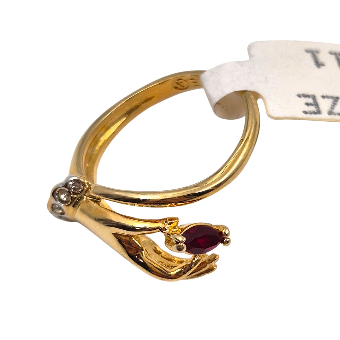 70s 미국 엔틱 핸드 루비 큐빅 골드 반지 상품이미지3