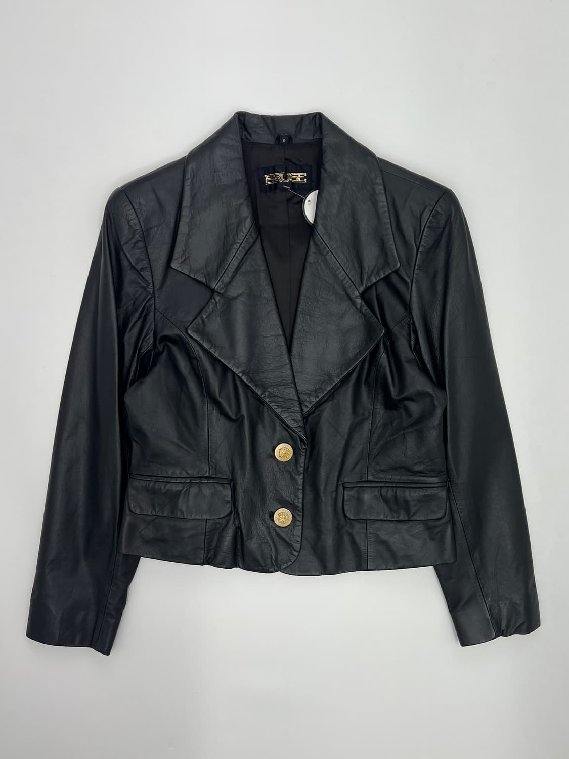 빈티지 우먼 금장 크롭 레더 자켓 상품이미지1