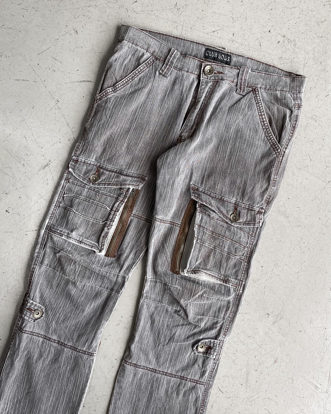 클럽 소다 프론트 포켓 워싱 카고 팬츠 상품이미지4