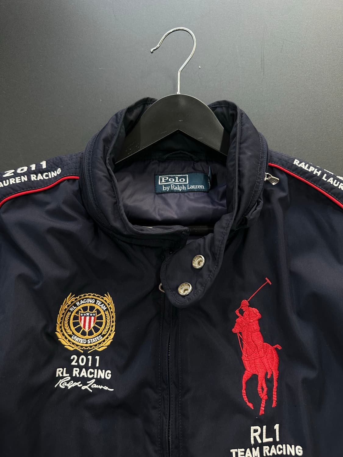 폴로랄프로렌 US 빅포니 넥버튼 레이싱 투웨이점퍼2XL 상품이미지9