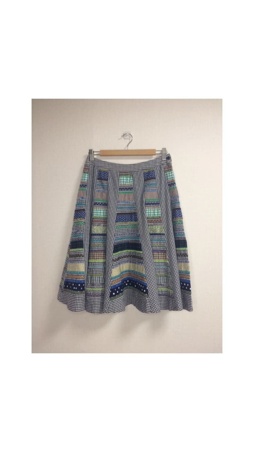 Ne-net 네넷냐 믹스 패치워크 스커트 상품이미지1