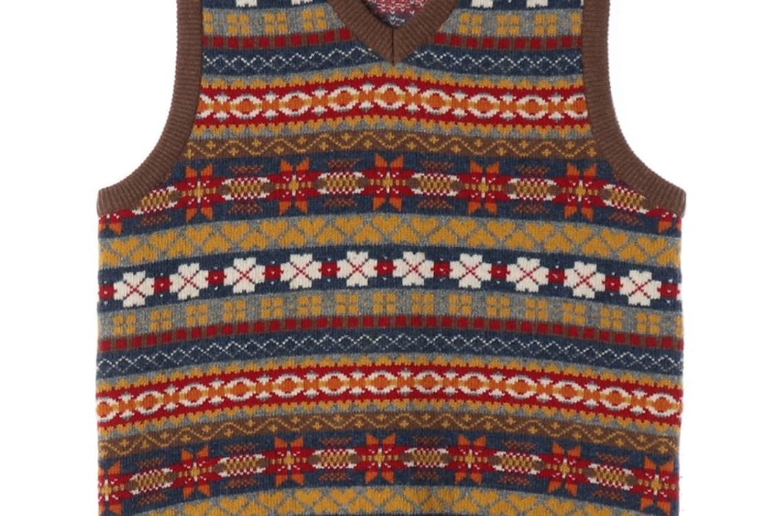 지오지아 페어아일 울 블렌드 니트 베스트 M 상품이미지4