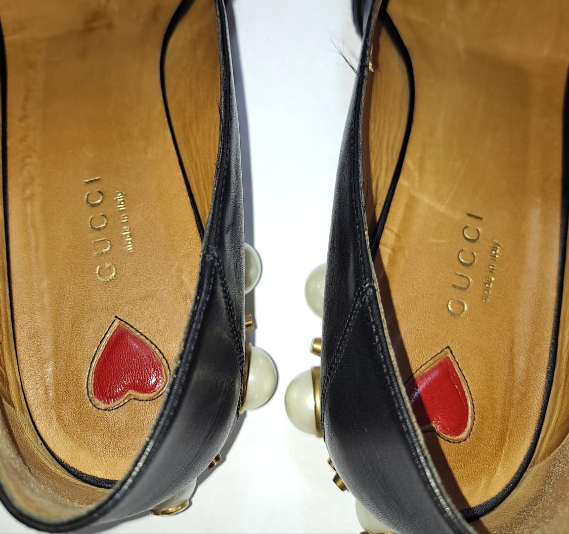 Gucci Leather Mid-Heel Loafer 38.5 상품이미지6