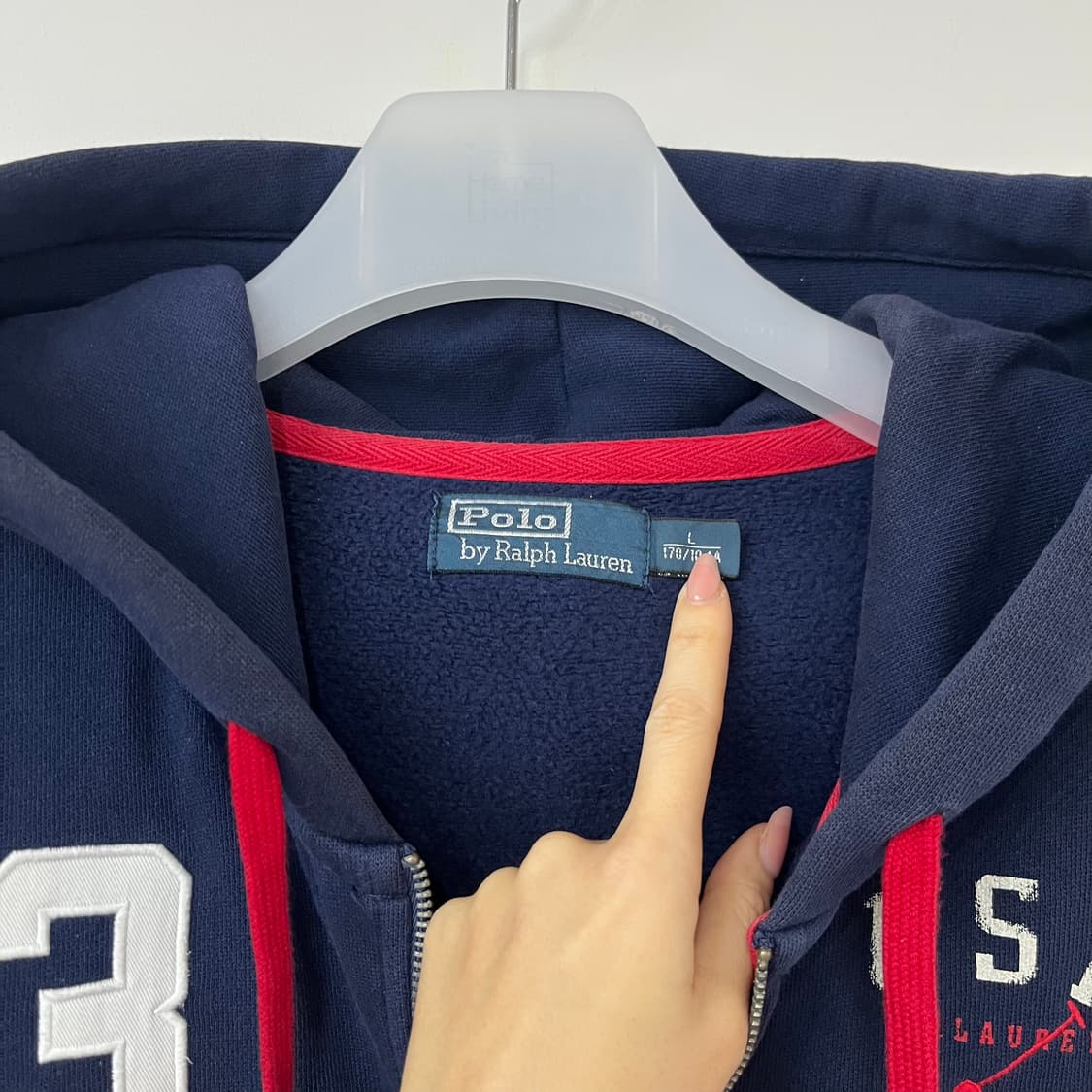 폴로 랄프로렌 빅포니 USA 성조기 네이비 후드집업 상품이미지7