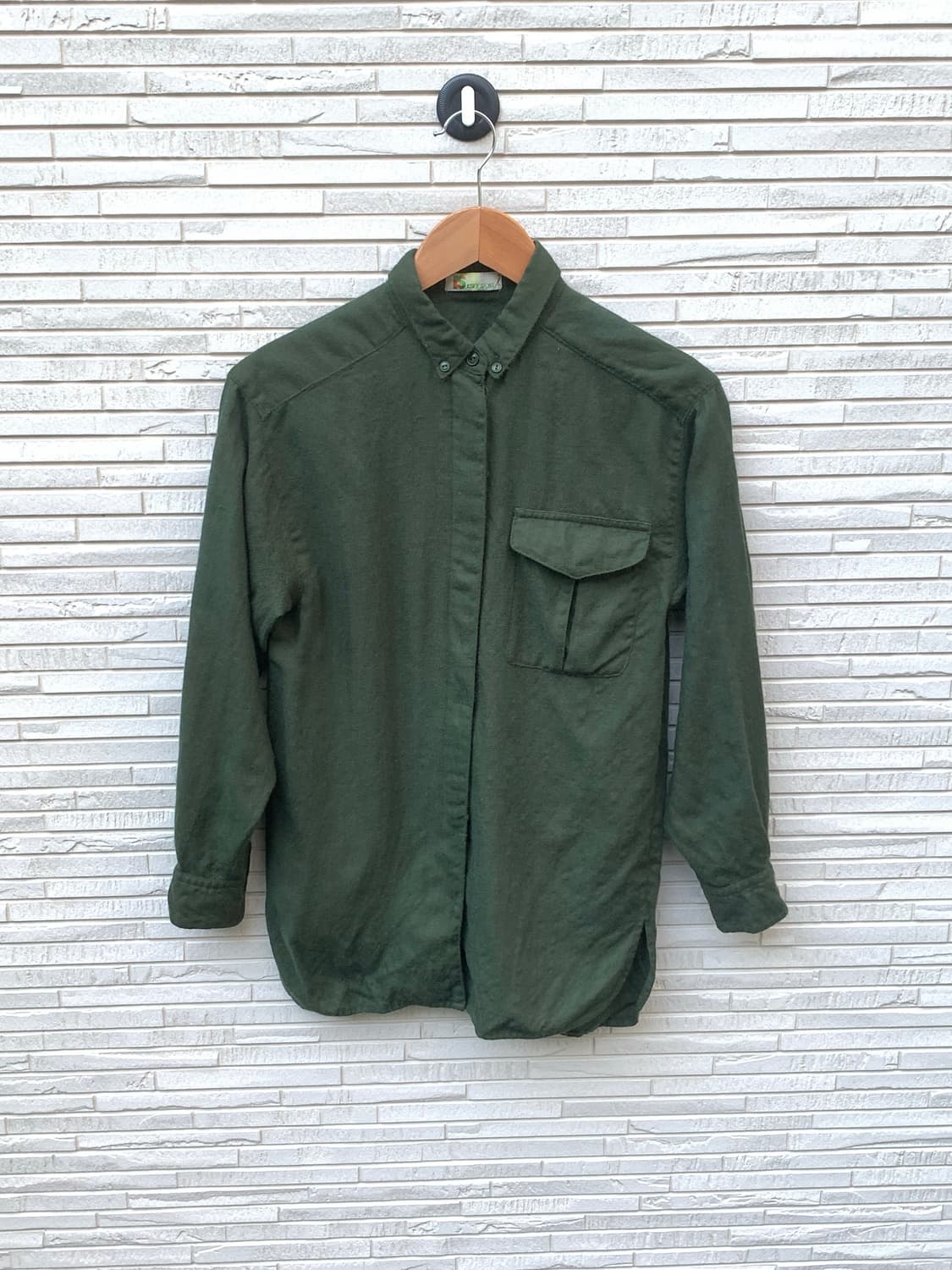Issey Miyake Sport 그린 울 셔츠 상품이미지2