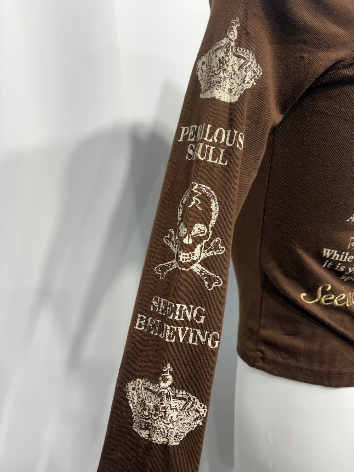 🎸브라운 스컬 자수 롱슬리브🎸 상품이미지6