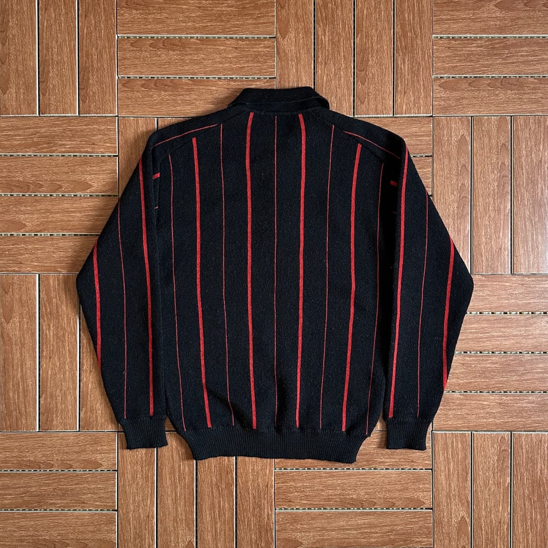 80‘s Matsuzakaya wool striped polo knit 상품이미지3