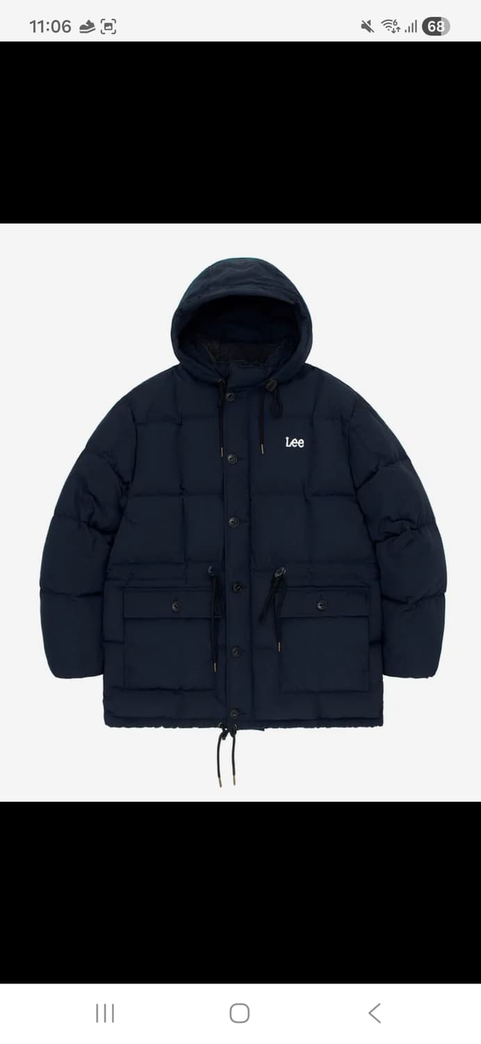 Lee 후드 미들 다운 패딩 네이비 L 상품이미지1