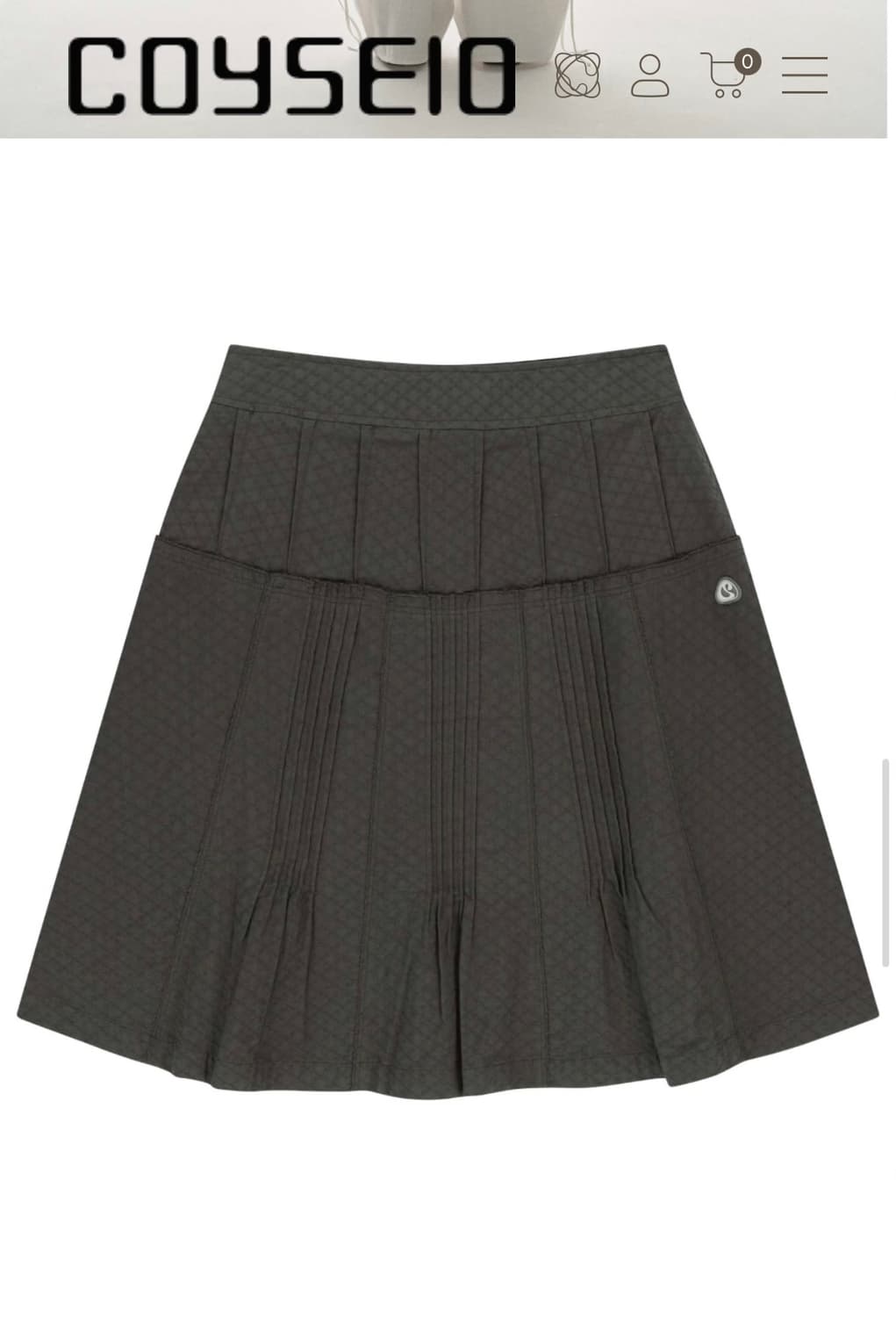 코이세이오 플라워 핀턱 스커트 차콜 0사이즈 상품이미지1