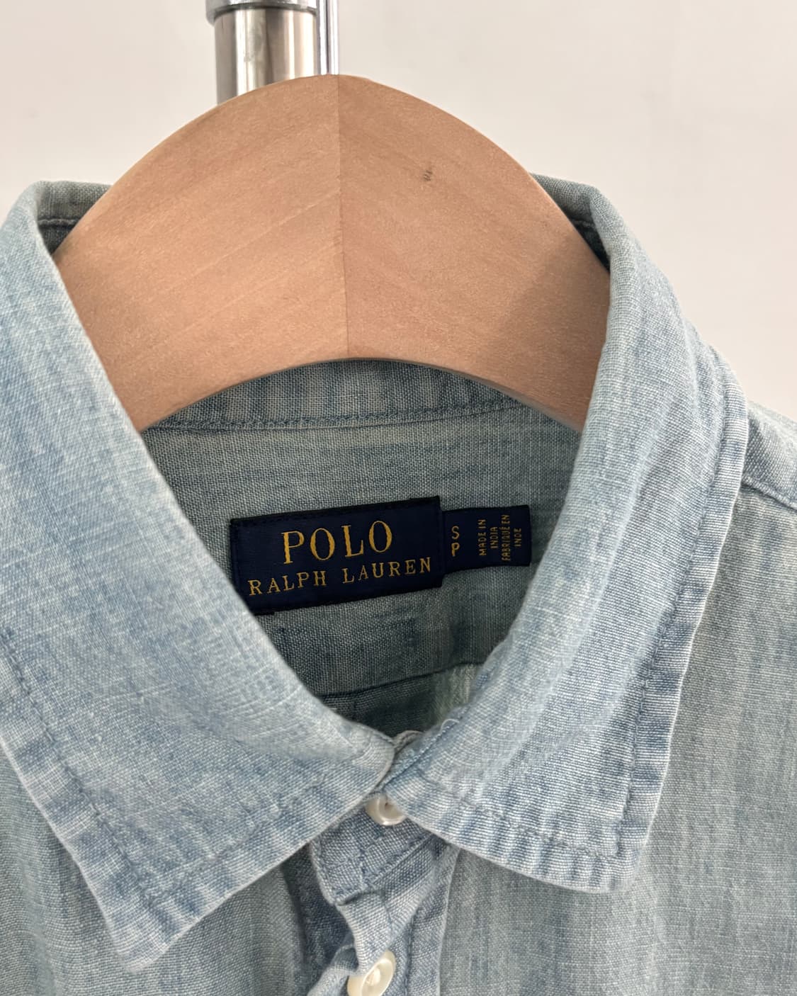 Polo 폴로 랄프로렌 신형라벨 연청 샴브레이 셔츠 상품이미지3