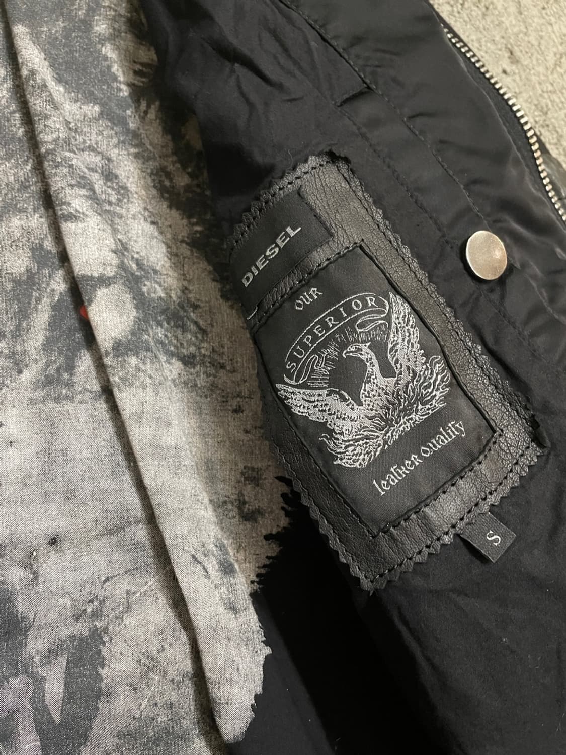 디젤 레더 믹스 봄버 자켓 상품이미지8