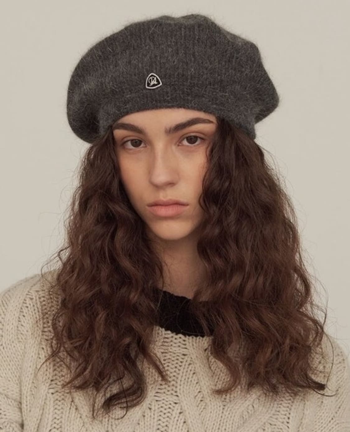 다이애그널 앙고라 베레모 그레이 상품이미지1