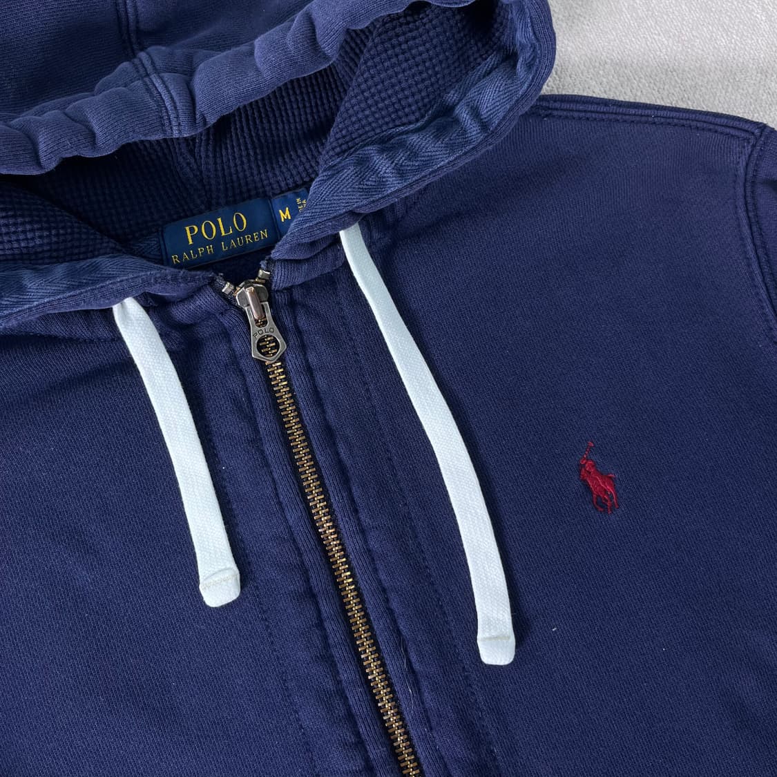 95 폴로랄프로렌 와플 블루 후드집업 상품이미지2