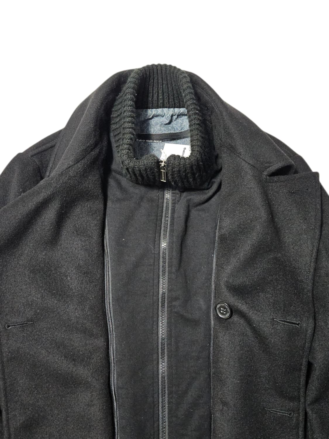 캘빈클라인 피코트 더블코트 빈티지 울자켓 L 상품이미지4