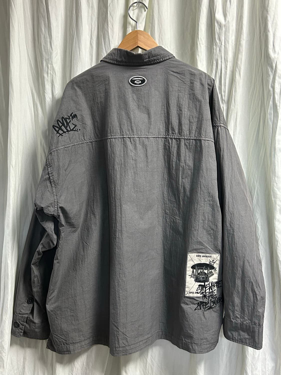 에이프 롱 슬리브 셔츠 블랙 XL 상품이미지6