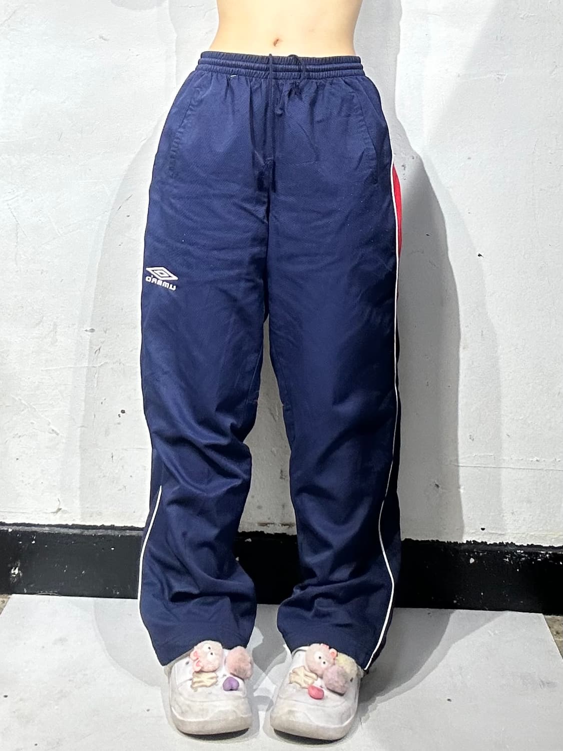 엄브로 네이비 와이드 사이드 라인 트랙 팬츠 M 상품이미지2