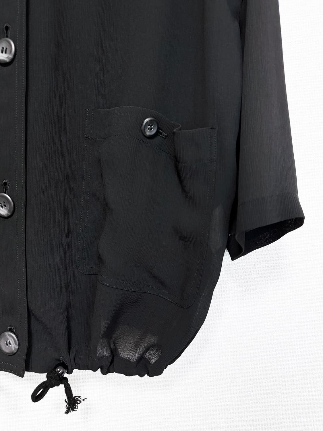 Sheer Hooded Jacket - Black 상품이미지6