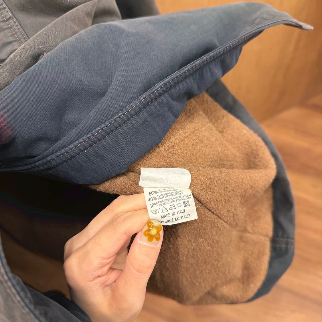 펜디 진스 하프 코트 더블 브레스티드 버튼 패치 포켓 레귤러핏 차콜 상품이미지7