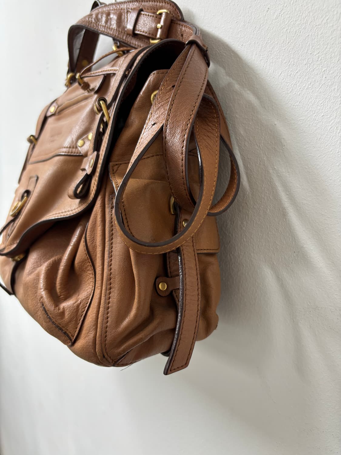 “Bean Pole” Brown Multi Pocket Detail Ba 상품이미지5