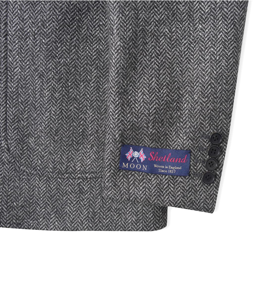 반츠 헤링본 트위드 울 3B 자켓 M사이즈 상품이미지5