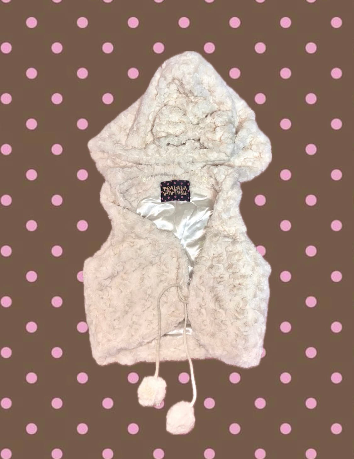 트랄라라 양털 폼폼이 빈티지 조끼 히메갸루 라떼갸루 상품이미지1