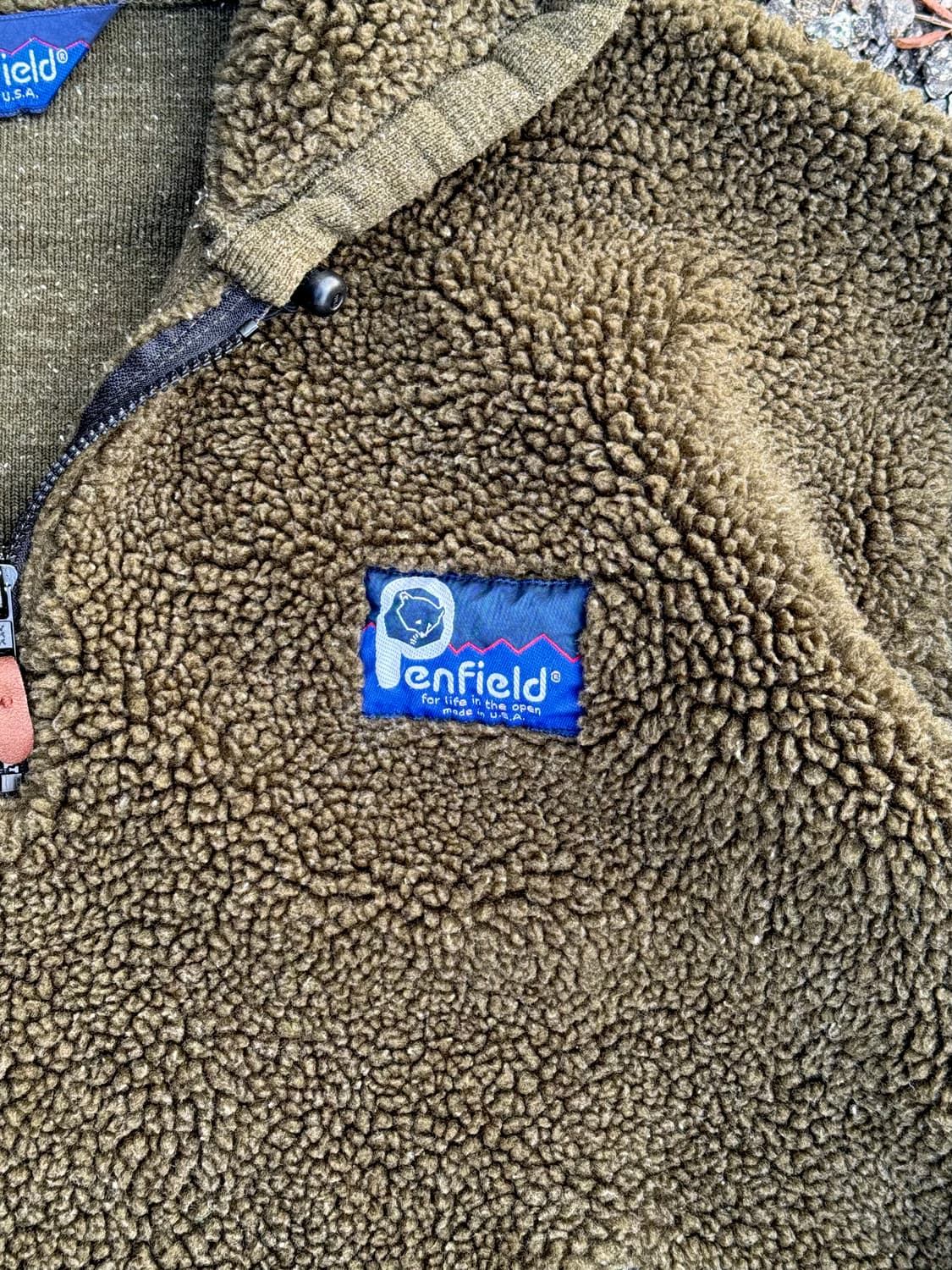 90s USA Made 빈티지 펜필드 쉐르파 플리스 하프집 후디 상품이미지3