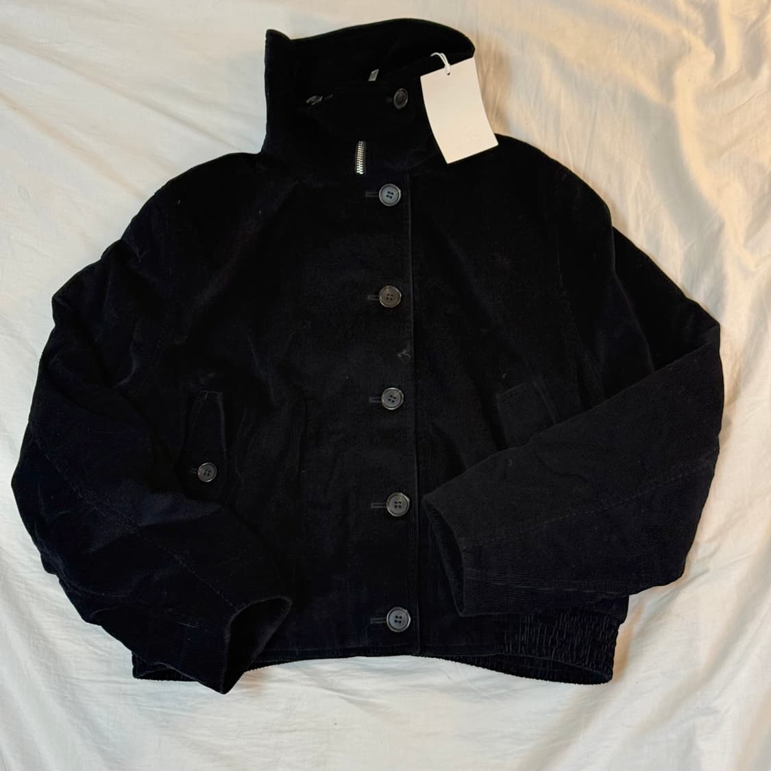 새상품) COS 코듀로이 퍼널넥 재킷 네이비 S 상품이미지3