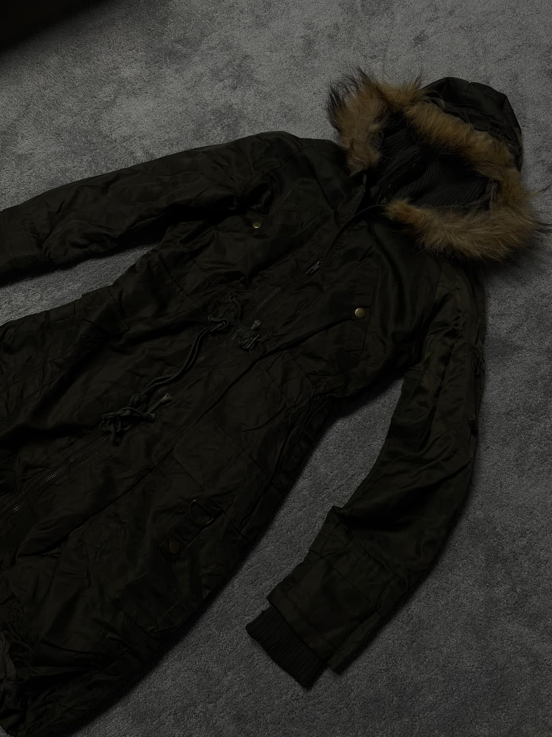 Vintage 00's punk fishtail fur hood  상품이미지3