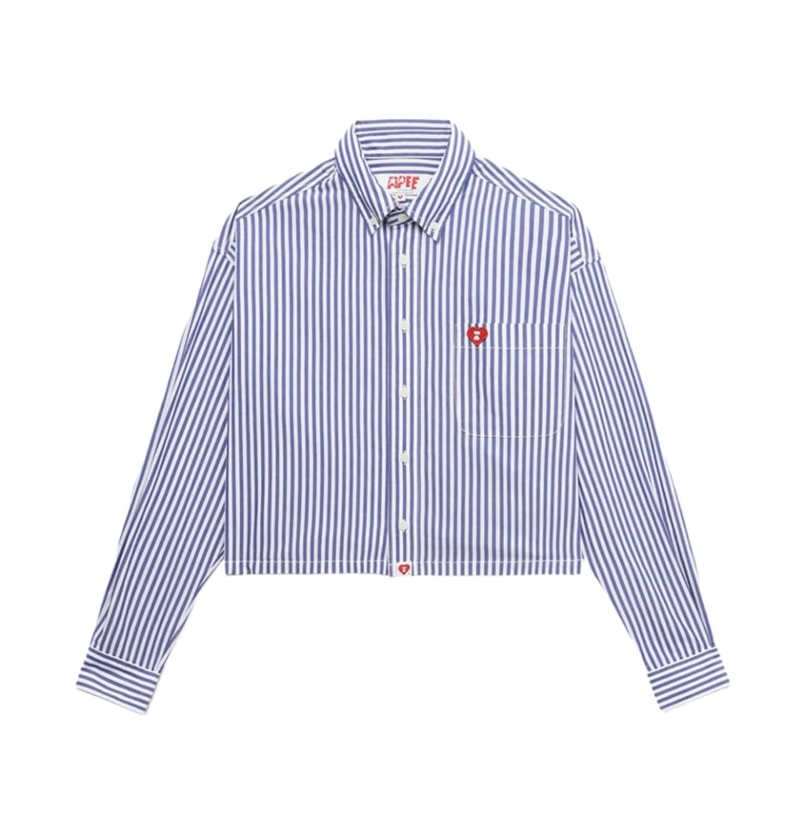 베이프 정품 에이피 하트 스트라이프 크롭 셔츠 남방 상품이미지1