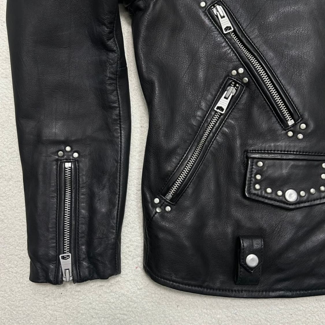 올세인츠 스터드 라이더 자켓 블랙 UK 6 상품이미지2