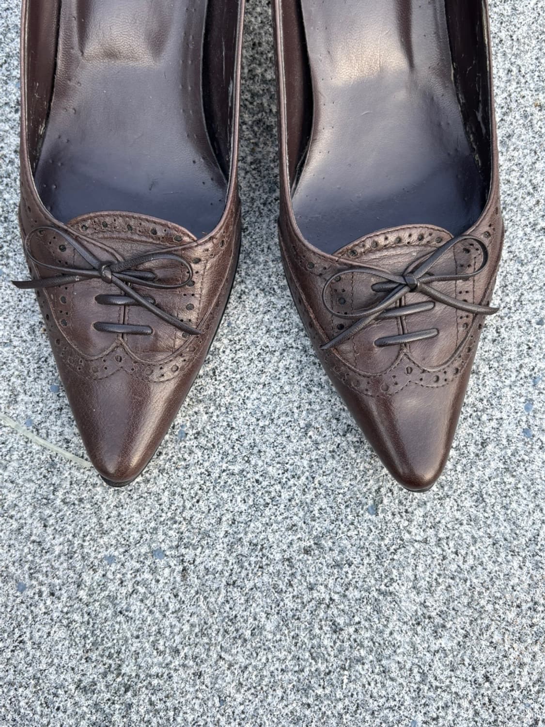 Vintage Brown Lace-Up Heels 상품이미지5