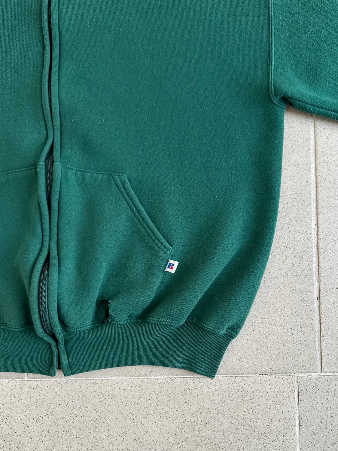 90s 빈티지 러셀 후드집업 그린 XL USA 상품이미지3