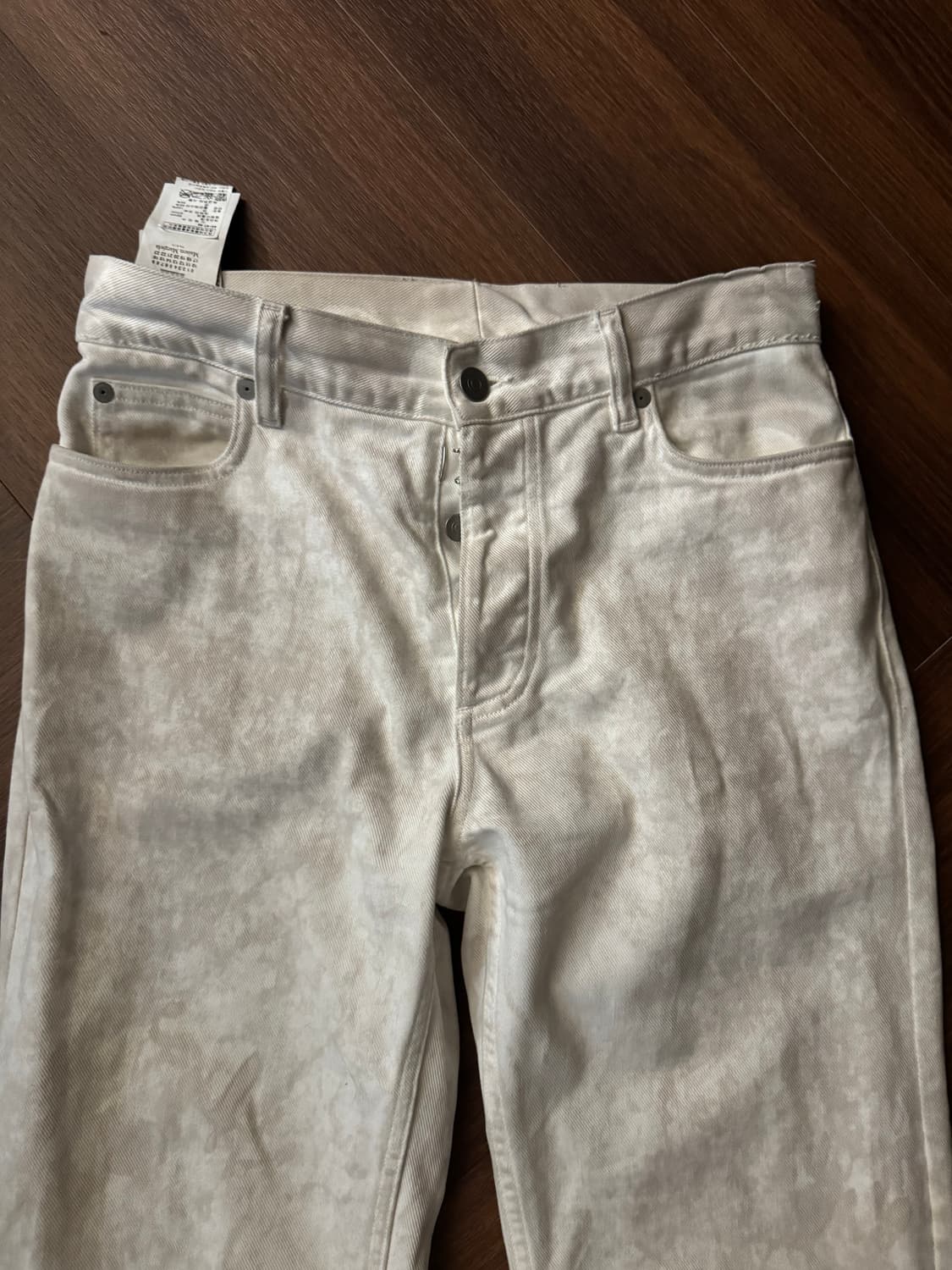 마르지엘라 아이보리 크랙 데님 팬츠 상품이미지2