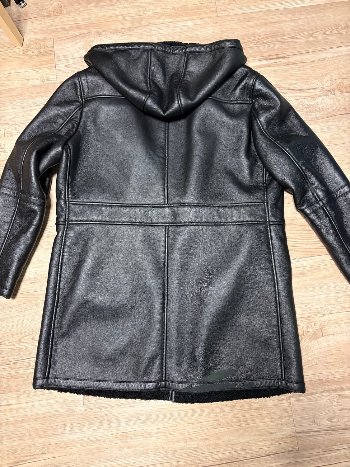 자라 페이크레더 후드코트 상품이미지2