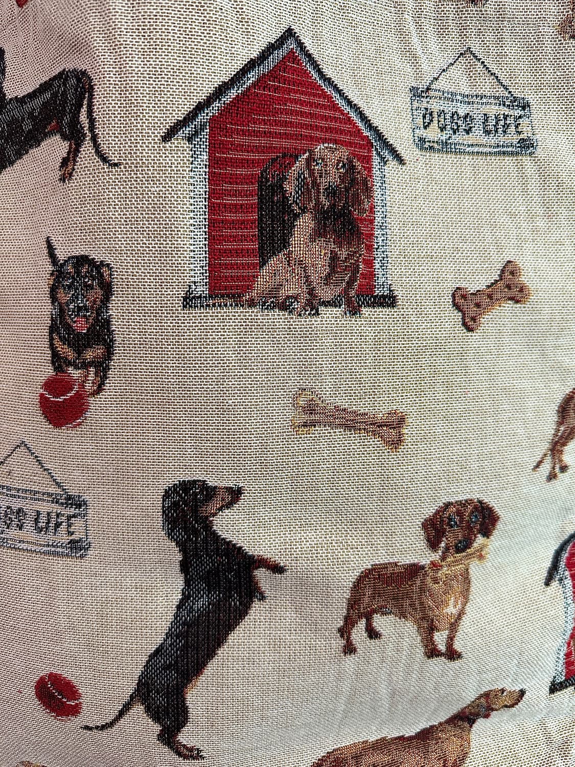 북유럽 핸드메이드 닥스훈트 토트에코백 상품이미지2