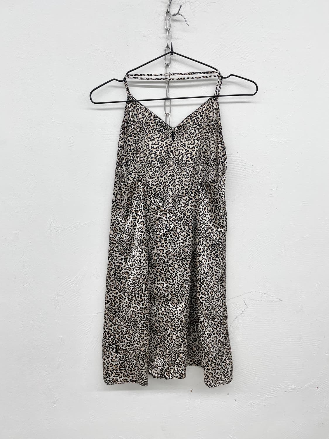 갸루 호피 새틴 리본 트임 슬립 상품이미지6