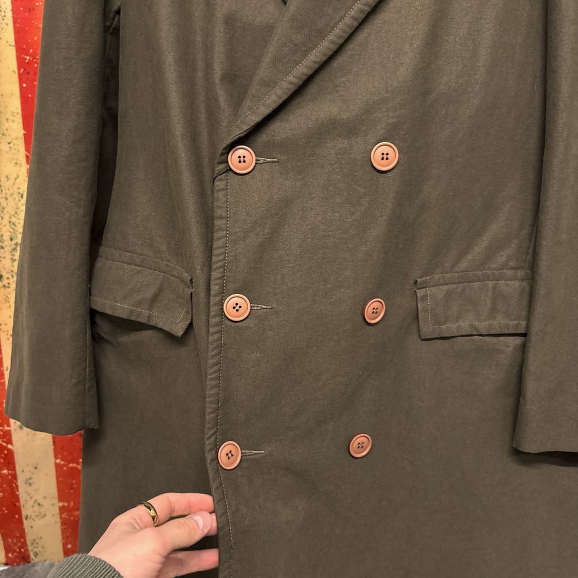 프렌치 커넥션 밀리터리 복각 더블 브레스트 롱코트 덩케르크 N487 상품이미지5