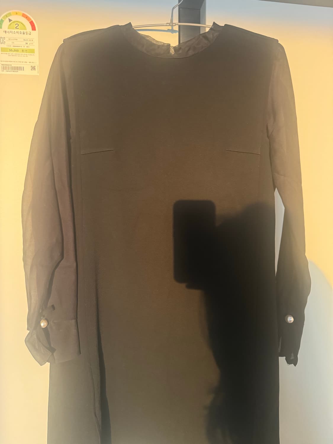 한섬 마인 리틀 블랙드레스 소매 실크 시스루 상품이미지2