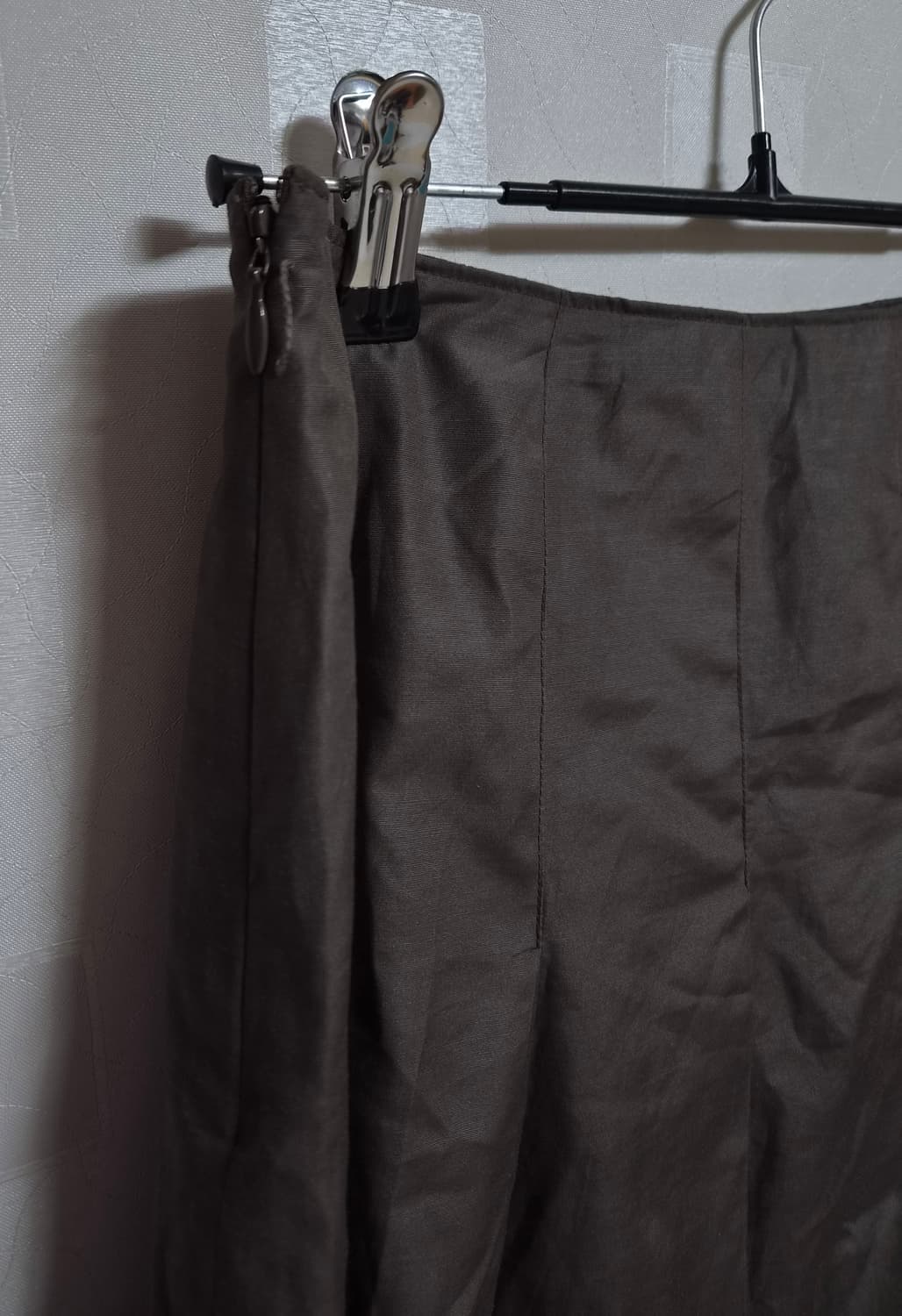 빈티지 모리걸 하구미 플리츠 브라운 미디 스커트 상품이미지2