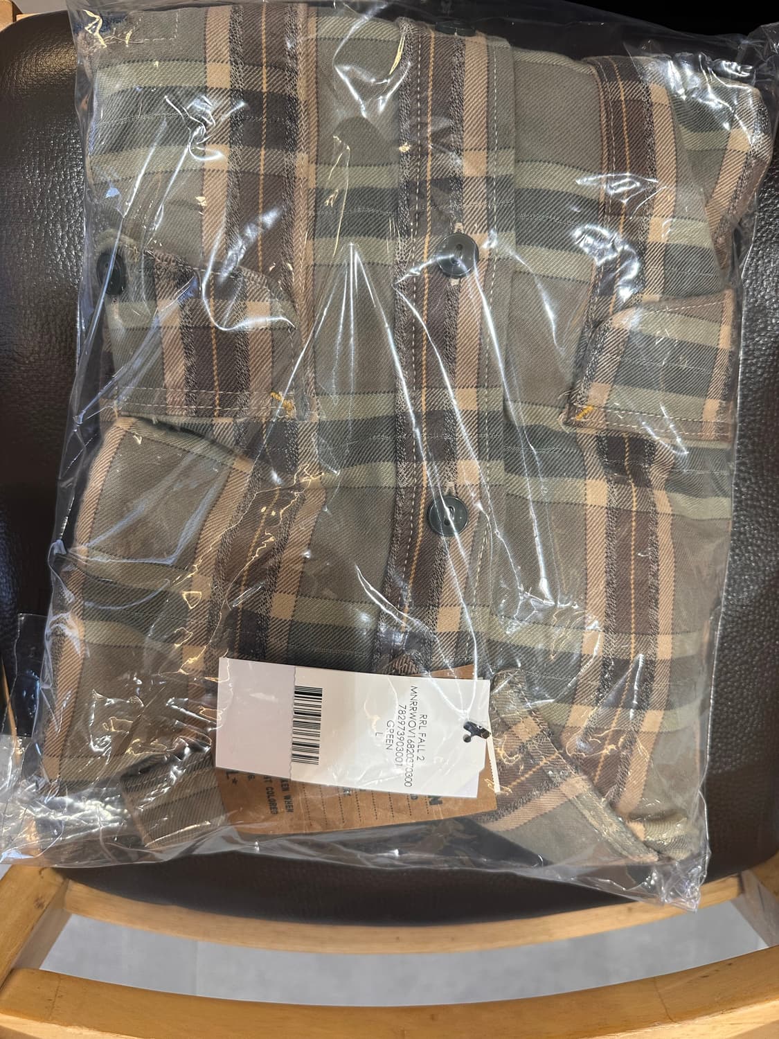 L사이즈 rrl 리페어 플레드 트윌 워크셔츠입니다. 상품이미지4