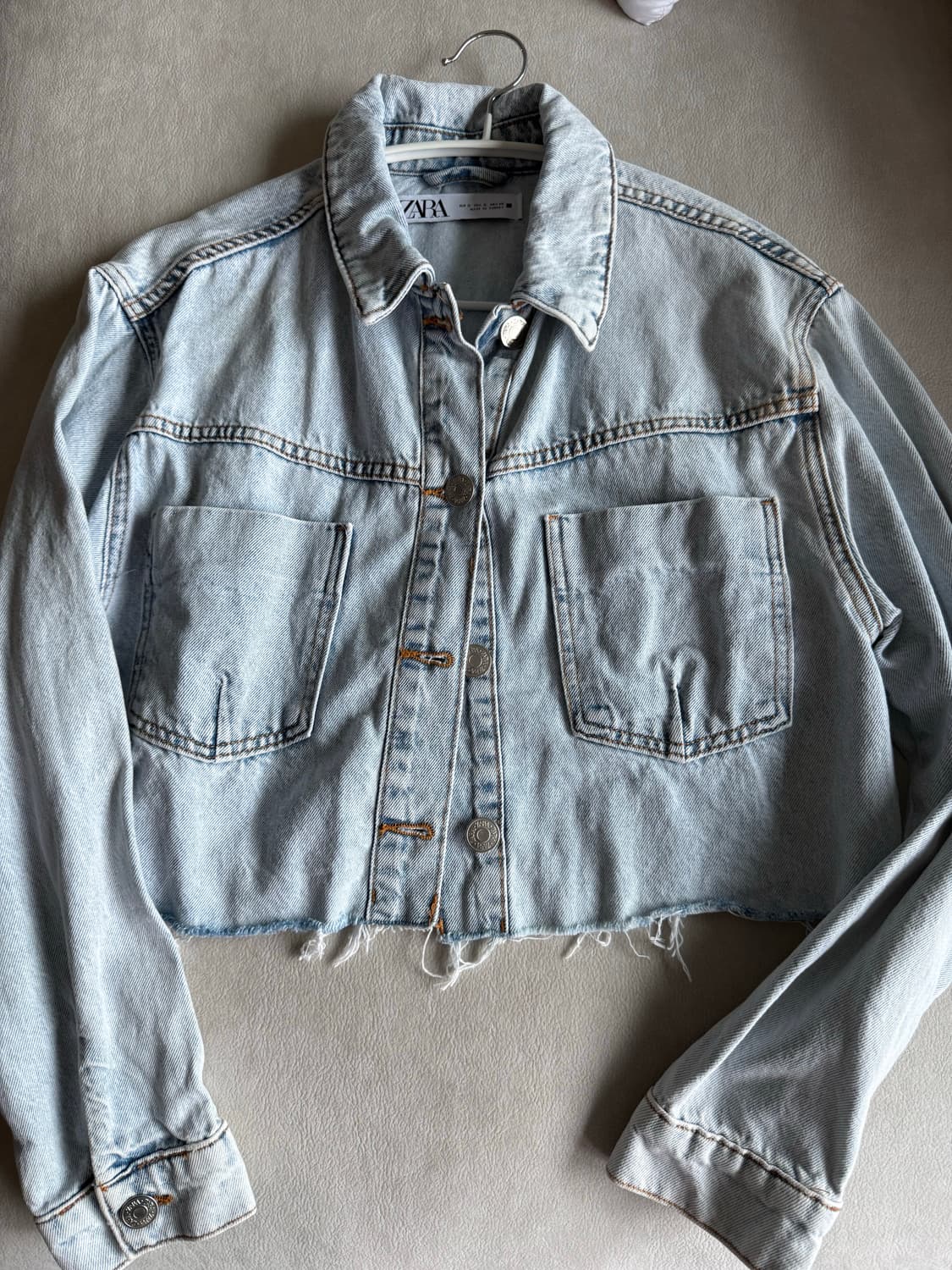 자라 연청 데님 크롭 자켓 S 상품이미지3